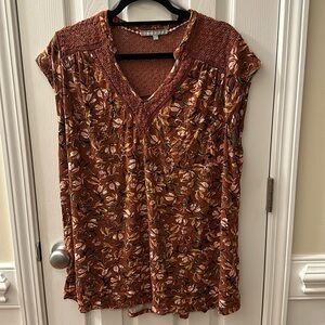 Daniel Rainn Crochet Detail Sleeveless Top 2X